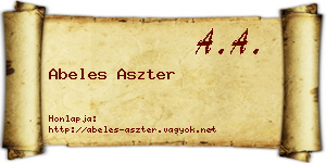 Abeles Aszter névjegykártya